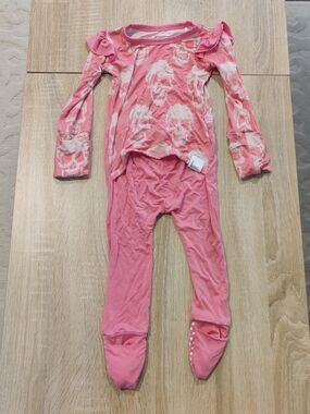 The Boa Bambino Pink Skull Baby Footed Pajamas - 6-12M